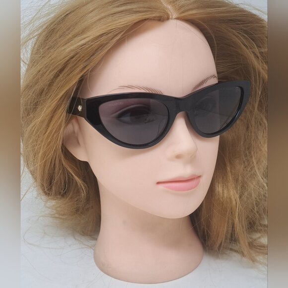 rag & bone Sunglasses Black Smoke Gray Cat-Eye Polarized RNB1062/S 54-20-140 - Picture 7 of 16